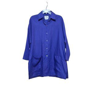 Vintage Diann Harris Linen Shirt OS (4X) Shacket Oversize Lagenlook 100% Linen